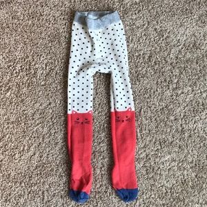 Boden kitty polka dot tights